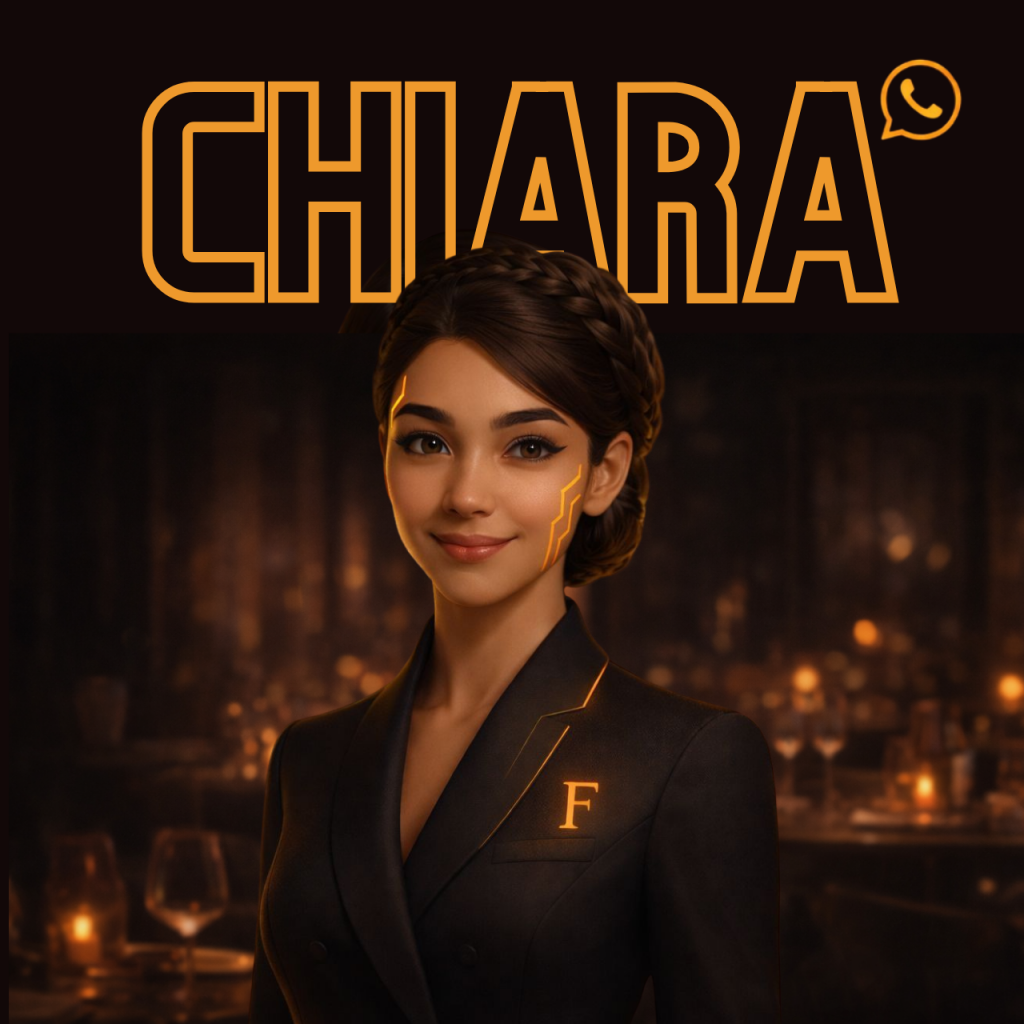 Chiara es el mismo sistema profesional que Livia, aplicado al sector de la restauración. Reservas de mesas por WhatsApp con la misma arquitectura robusta y la misma experiencia interactiva: listas, botones, flujos guiados. Backend propio, PostgreSQL, disponibilidad en tiempo real, fallback de IA. Se adapta a la operativa real del restaurante y reduce la sobrecarga del personal.